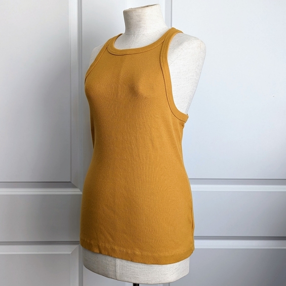 James Perse Tank Top Ribbed Knit Sleeveless 100% Cotton Solar Yellow L (3) NWT - Picture 9 of 12